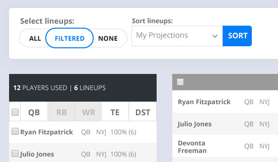 Line-up optimizer for DFS community. 2017 - now